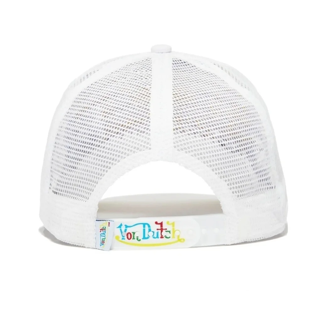 🤍▪️Von Dutch▪️ Polka Dot Trucker Hat White Mesh Adjustable Cap NWT